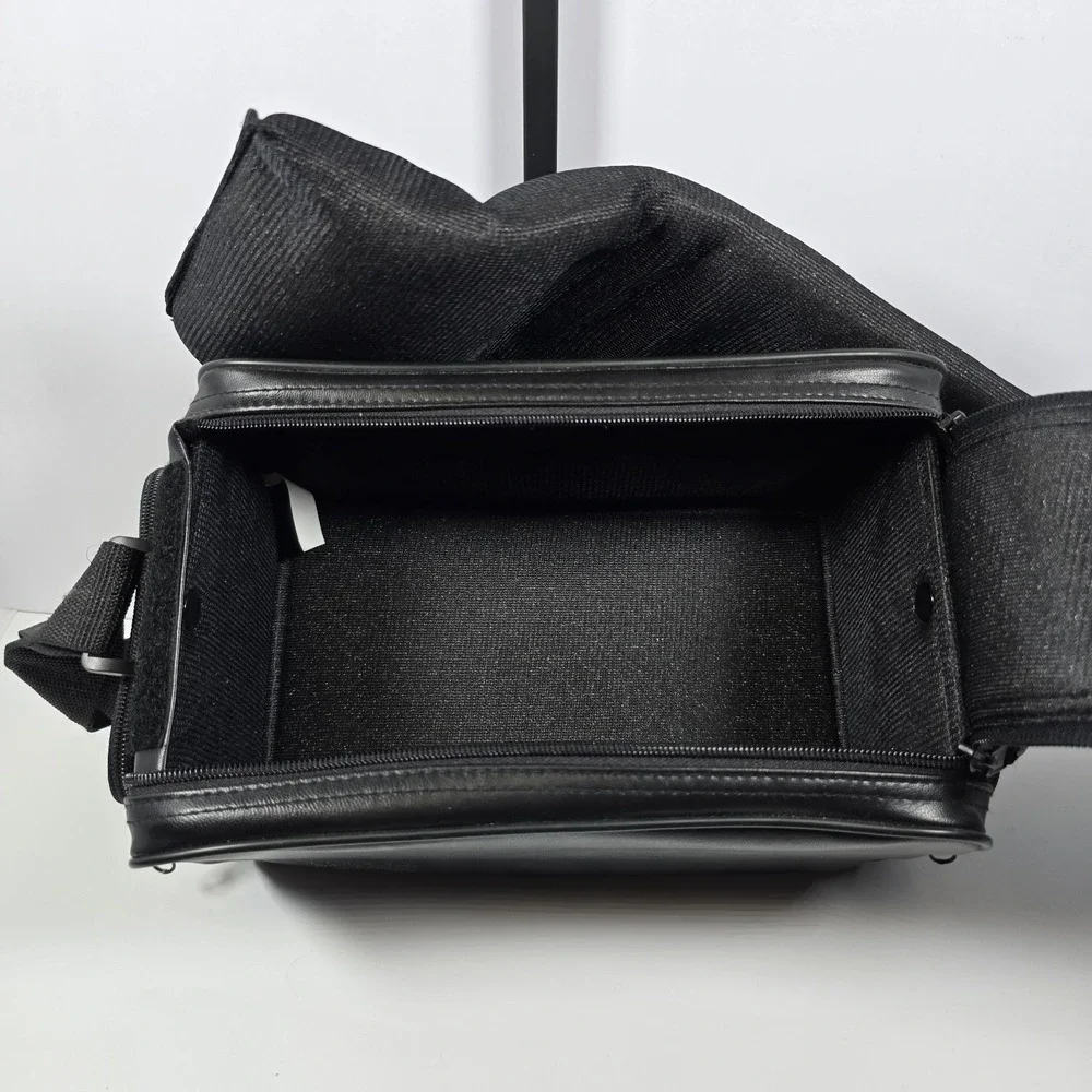 Vintage Rayovac Direct Power Plus Black Leather Electronics Bag W/Strap Padded